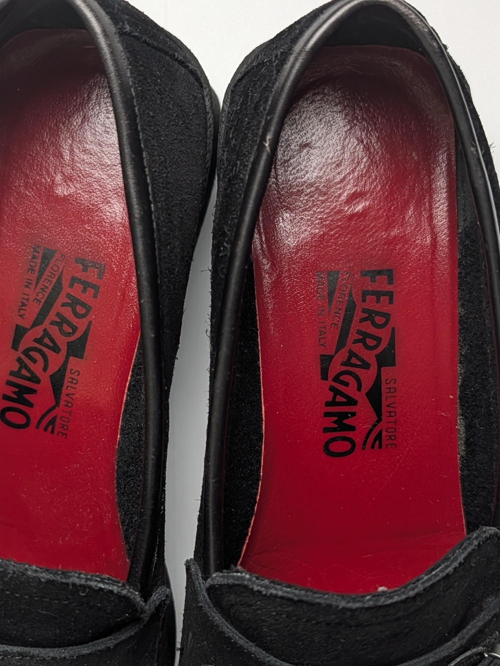 Salvatore Ferragamo Black Suede Women's's Slip-On Square Toe Loafers Size 8.5 - Picture 3 of 12